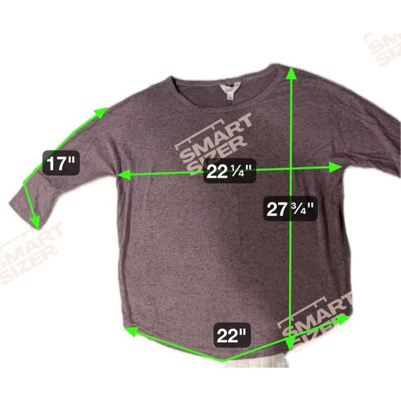 Market & Spruce Purple Heathered 3/4 Sleeve Womens Top L Soft Casual Shirt - Picture 2 of 10